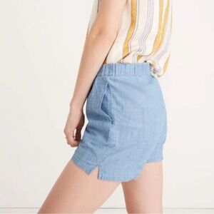 Madewell Chambray denim pull on shorts 100% cotton